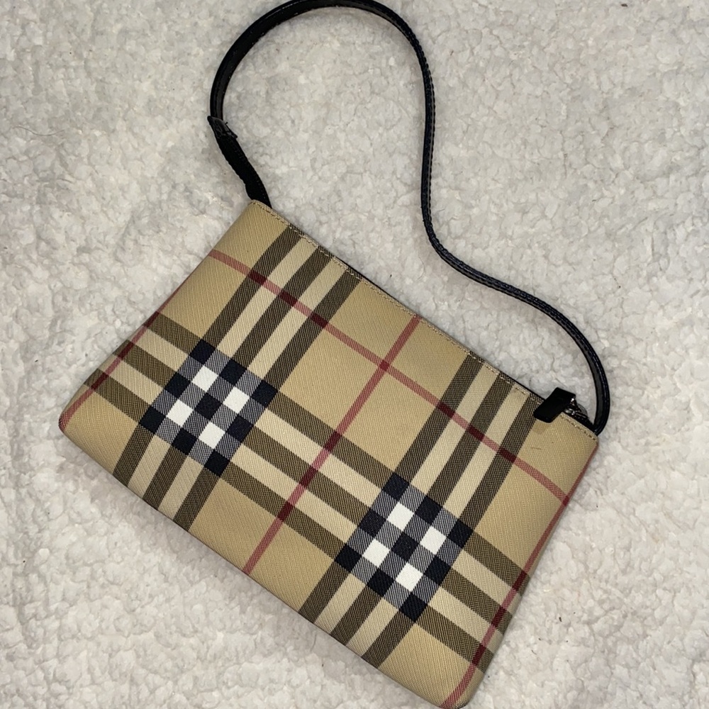 SOLD Burberry Beige House Coated Canvas Pochette Authentic - Picture 4 of 16